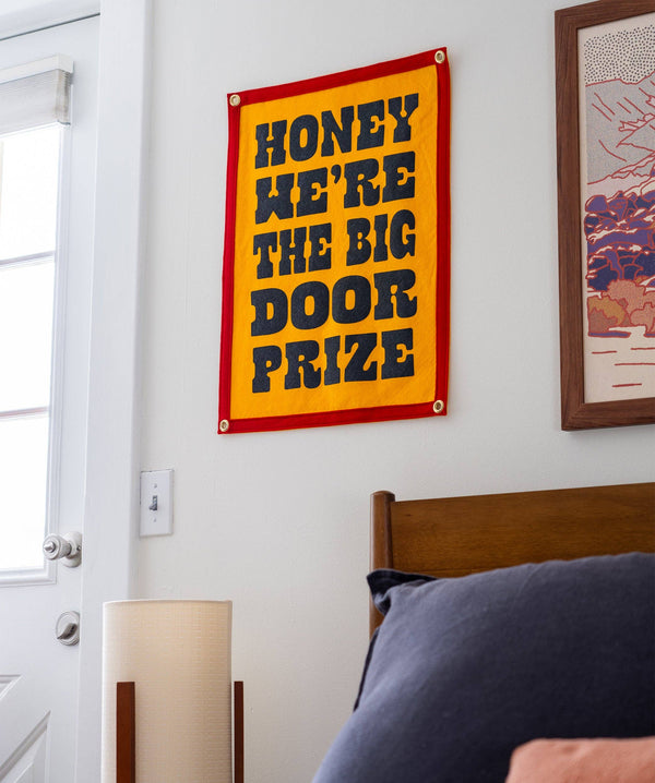 We're The Big Door Prize Camp Flag - John Prine x Oxford Pennant