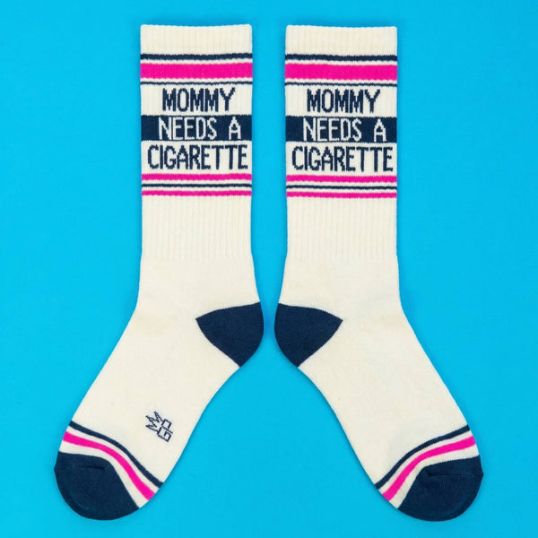 Mommy Needs A Cigarette - Gym Crew Socks