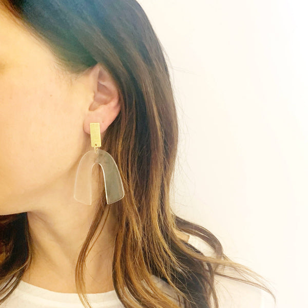 Clear Acrylic Arch Earrings
