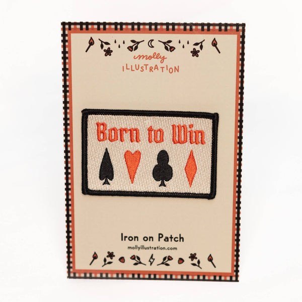 Born to Win - Vintage Style Embroidered Iron-On Patch