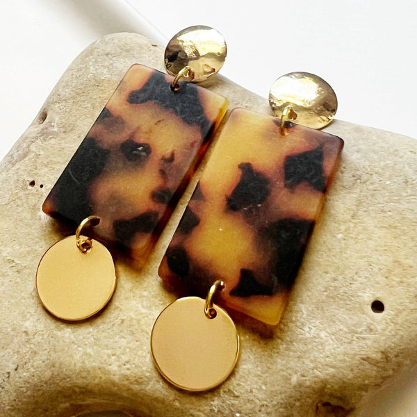 The Tyna - Tortoise Shell Earrings
