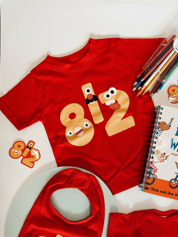 812 Funny Face Kids Tee - Red