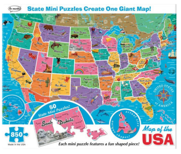 850 Piece Map of the USA Puzzle
