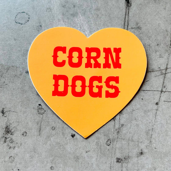 Corn Dogs - Heart Shaped Sticker