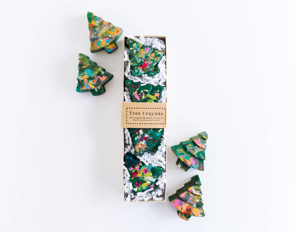 Rainbow Crayon Earth Day Tree Boxed Set of 4