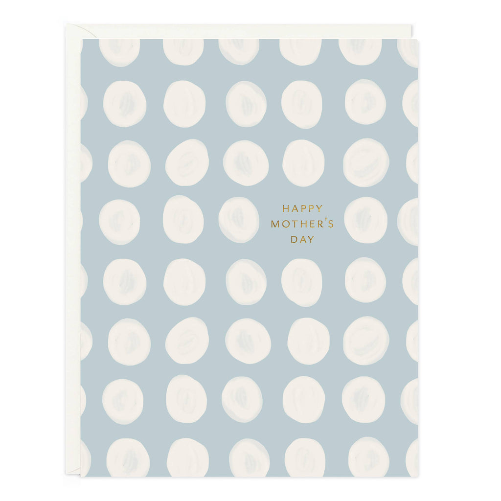 Blue Card with White Dots Happy Mother's Day 
