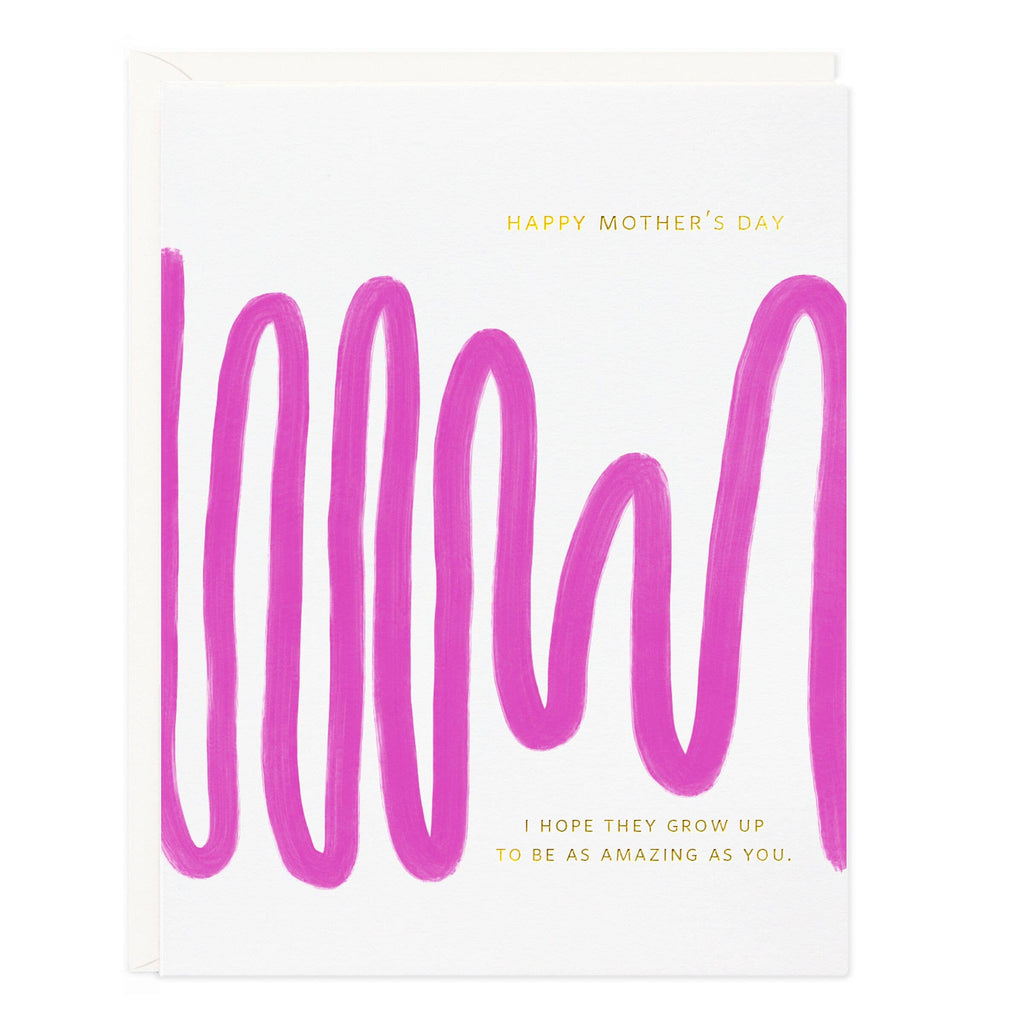 Gold Foil Happy Mother's Day with Bright Pink Paint